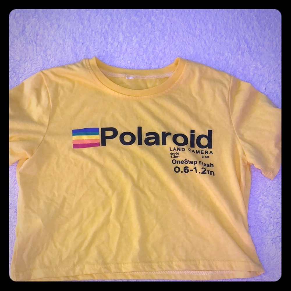 polaroid t shirt in yellow
